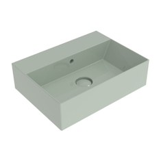 Immagine di Flaminia APPLIGHT 50 lavabo L.50 P.37 cm, da appoggio o sospeso con piano rubinetteria, con troppopieno, colore verde giada finitura lucido AP5037VG