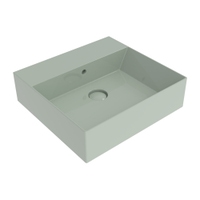 Immagine di Flaminia APPLIGHT 50 lavabo L.50 P.47 cm, da appoggio o sospeso con piano rubinetteria, con troppopieno, colore verde giada finitura lucido AP5047VG