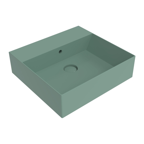 Immagine di Flaminia APPLIGHT 50 lavabo L.50 P.47 cm, da appoggio o sospeso con piano rubinetteria, con troppopieno, colore menta finitura opaco AP5047ME