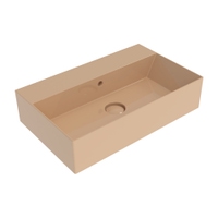 Immagine di Flaminia APPLIGHT 60 lavabo L.60 P.37 cm, da appoggio o sospeso con piano rubinetteria, con troppopieno, colore avana finitura lucido AP6037AV