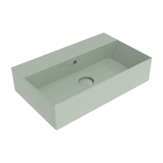 Immagine di Flaminia APPLIGHT 60 lavabo L.60 P.37 cm, da appoggio o sospeso con piano rubinetteria, con troppopieno, colore verde giada finitura lucido AP6037VG