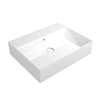 Immagine di Flaminia APPLIGHT 60 lavabo L.60 P.47 cm, da appoggio o sospeso con piano rubinetteria, con troppopieno, colore bianco finitura lucido AP6047
