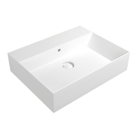 Immagine di Flaminia APPLIGHT 60 lavabo L.60 P.47 cm, da appoggio o sospeso con piano rubinetteria, con troppopieno, colore bianco latte finitura opaco AP6047LAT