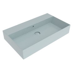 Immagine di Flaminia APPLIGHT 80 lavabo L.80 P.47 cm, da appoggio o sospeso con piano rubinetteria, con troppopieno, colore azzurro polvere finitura lucido AP8047AP