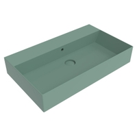Immagine di Flaminia APPLIGHT 80 lavabo L.80 P.47 cm, da appoggio o sospeso con piano rubinetteria, con troppopieno, colore menta finitura opaco AP8047ME