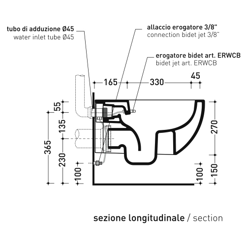 Immagine di Flaminia APP vaso sospeso con sistema goclean®, senza sedile, con erogatore bidet, colore bianco finitura lucido AP118GE