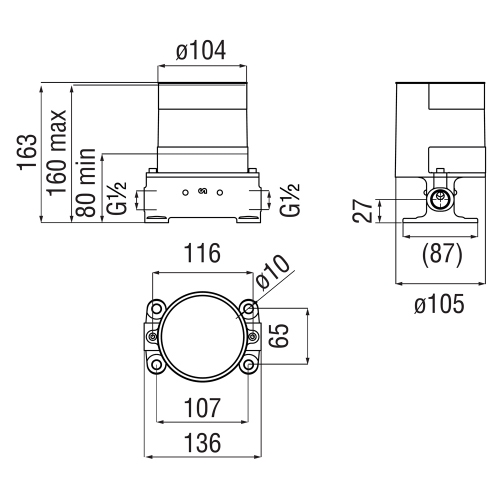 Immagine di Nobili Corpo incasso per miscelatore lavabo a pavimento WE77250