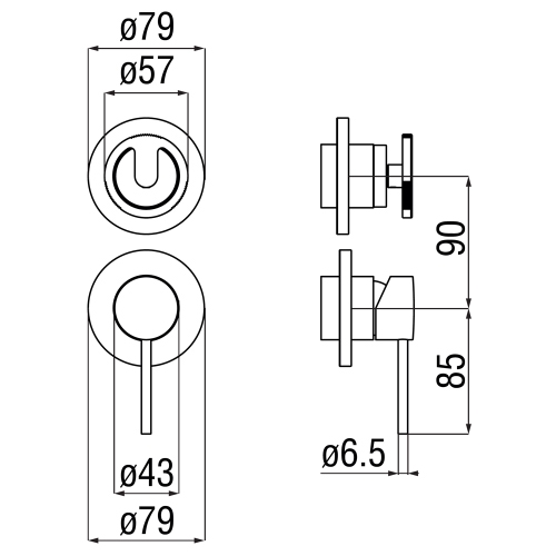 Immagine di Nobili SOLE miscelatore monocomando ad incasso per doccia, 2 o 3 vie, senza corpo incasso, finitura inox spazzolato WE81102/1SOIX