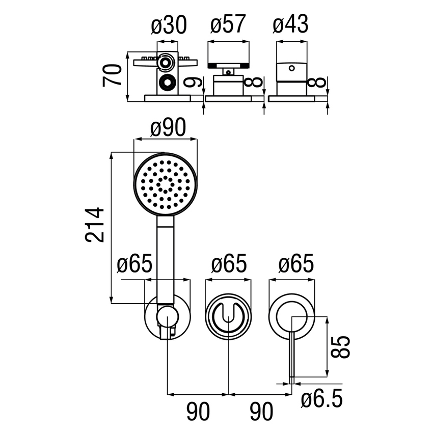 Immagine di Nobili SOLE miscelatore monocomando ad incasso per doccia, 2 vie, con doccetta monogetto e flessibile 150 cm, senza corpo incasso, finitura inox spazzolato WESK100/1SOIX