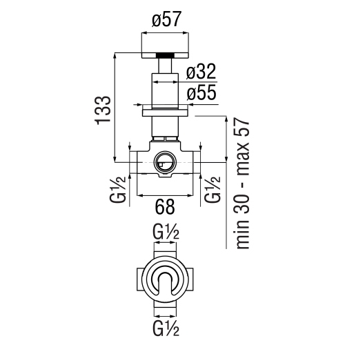Immagine di Nobili SOLE deviatore 2 vie, finitura inox spazzolato SO130160IX