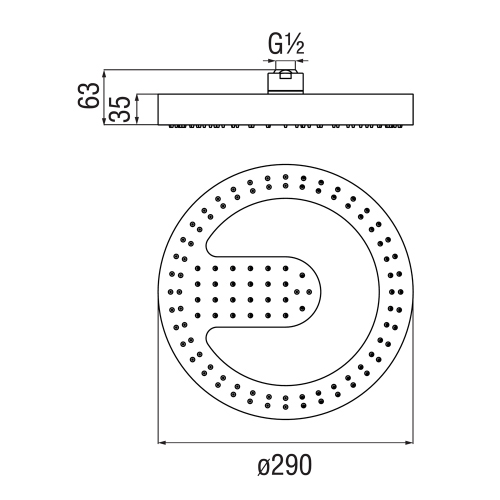Immagine di Nobili SOLE soffione rotondo a snodo Ø 29 cm, finitura inox spazzolato AD139/138IX
