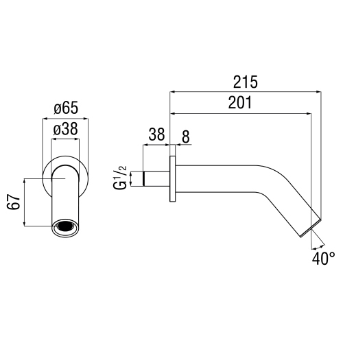 Immagine di Nobili SOLE soffione a parete P.22 cm, finitura inox spazzolato AD139/137IX