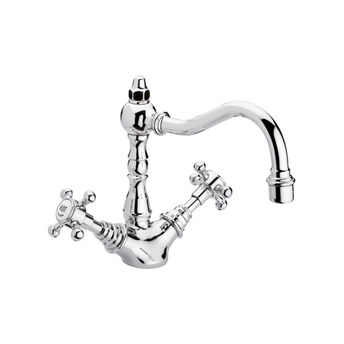 Immagine di Bellosta EDWARD miscelatore lavabo monoforo H.19 cm, con bocca alta girevole, senza scarico, finitura cromo 01-0805/6/C