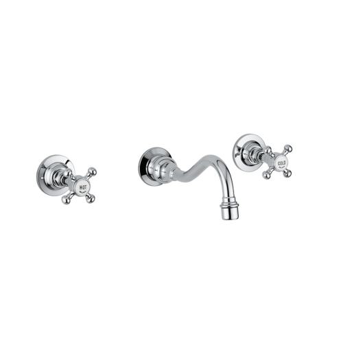 Immagine di Bellosta EDWARD gruppo lavabo da parete, senza scarico e senza corpo incasso, finitura cromo 01-0805/3/C/E
