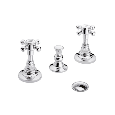 Immagine di Bellosta EDWARD batteria bidet 3 fori, con scarico, senza bocca, finitura cromo 01-0807/C