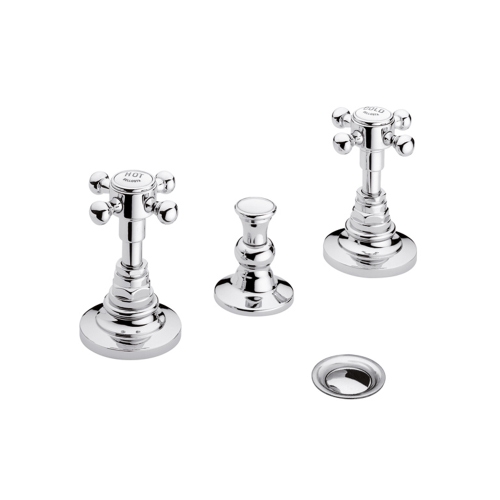 Immagine di Bellosta EDWARD batteria bidet 3 fori, con scarico, senza bocca, finitura cromo 01-0807/C