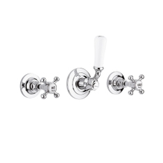 Immagine di Bellosta EDWARD gruppo incasso per doccia, con deviatore, 2 uscite, senza corpo incasso, finitura cromo 01-0800/3/C/E