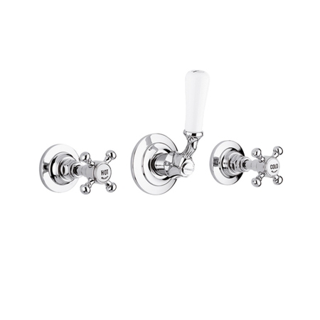 Immagine di Bellosta EDWARD gruppo incasso per doccia, con deviatore, 2 uscite, senza corpo incasso, finitura cromo 01-0800/3/C/E