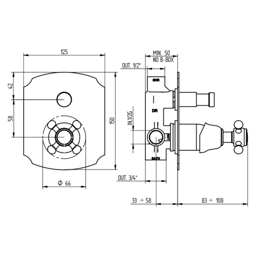 Immagine di Bellosta EDWARD miscelatore ad incasso per doccia, piastra classic, senza corpo incasso, con deviatore automatico 2 uscite, finitura cromo 01-0800/M/K/E
