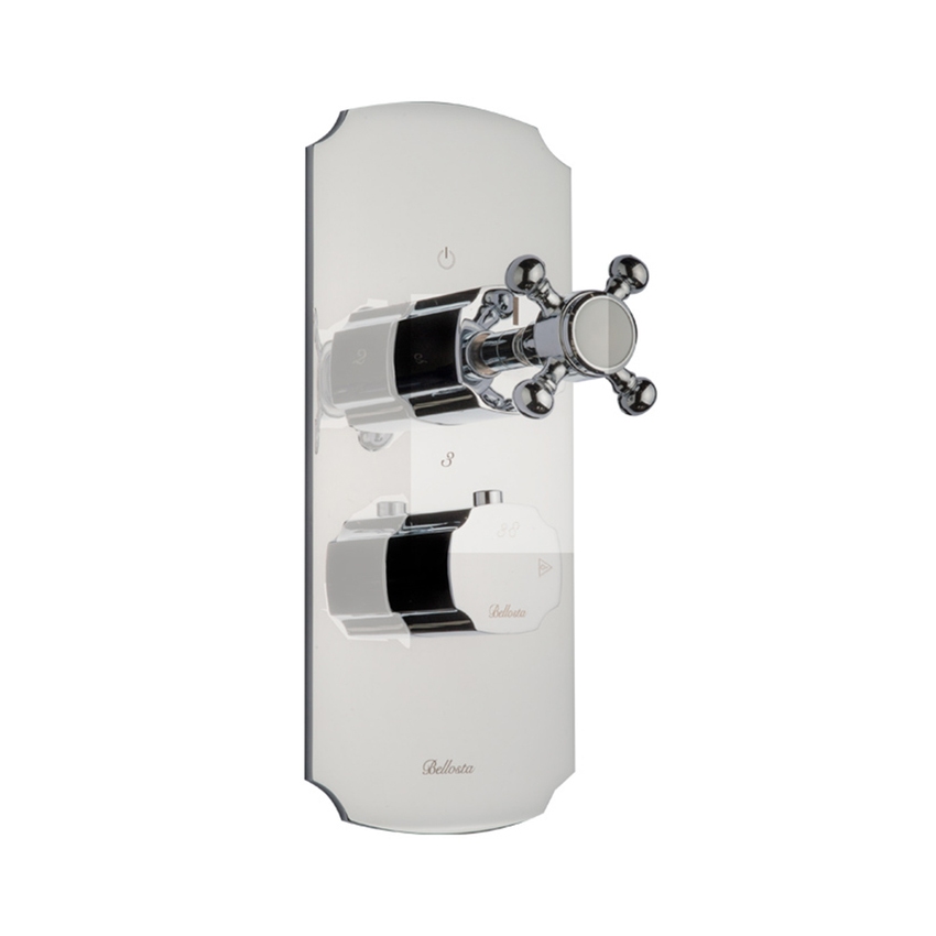 Immagine di Bellosta EDWARD miscelatore termostatico ad incasso per doccia, senza corpo incasso, con deviatore 2 uscite, finitura cromo 01-0812/2/K/E