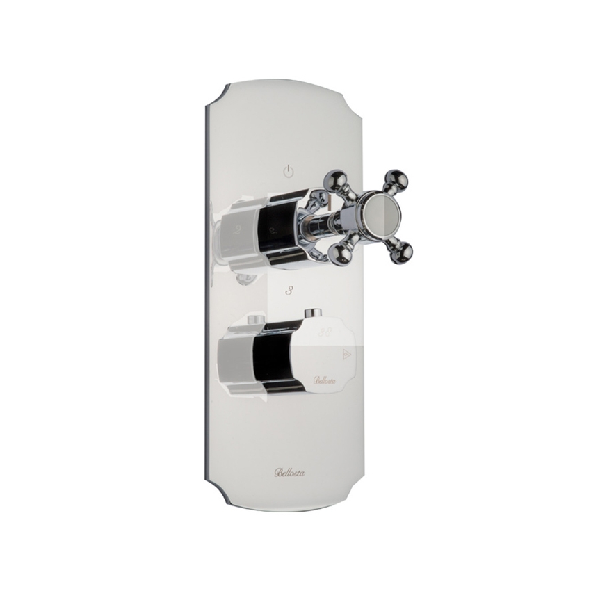 Immagine di Bellosta EDWARD miscelatore termostatico ad incasso per doccia, senza corpo incasso, con deviatore 3 uscite, finitura cromo 01-0812/3/K/E