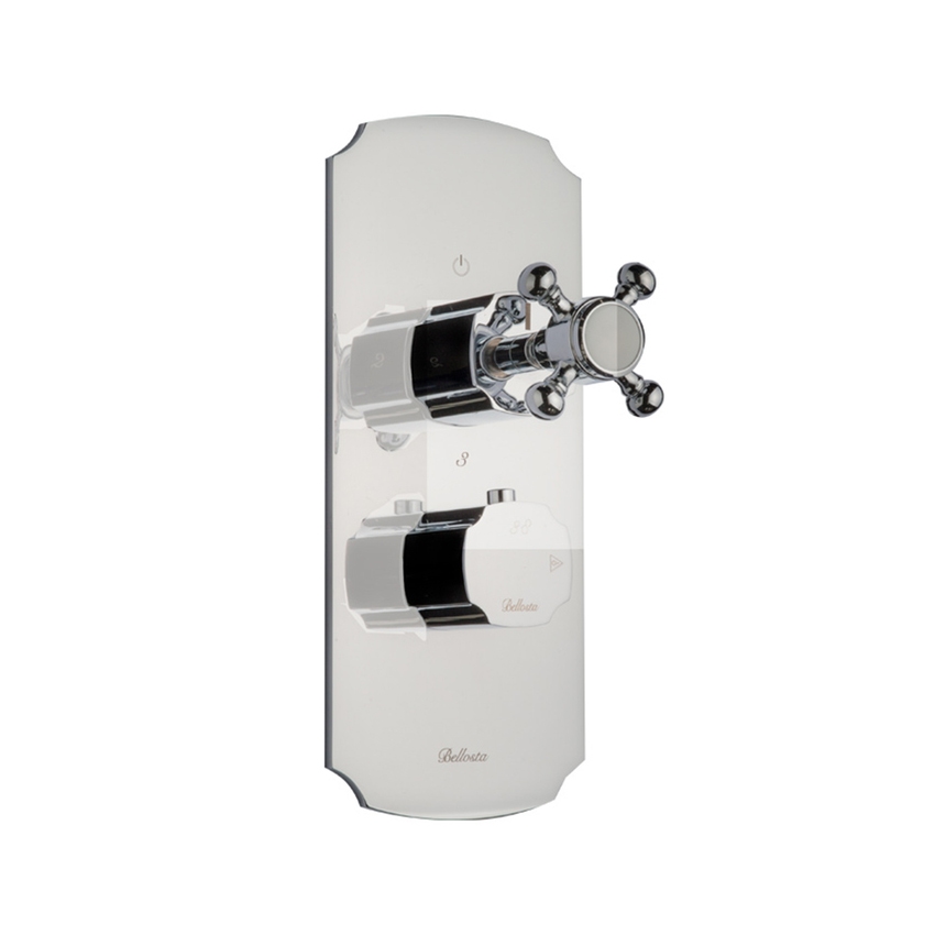 Immagine di Bellosta EDWARD miscelatore termostatico ad incasso per doccia, senza corpo incasso, con deviatore 4 uscite, finitura cromo 01-0812/4/K/E