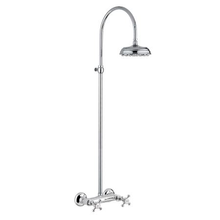 Immagine di Bellosta EDWARD gruppo doccia esterno con asta, soffione orientabile Ø 20 cm, finitura cromo 01-0809/4/C