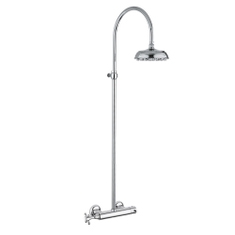 Immagine di Bellosta EDWARD miscelatore termostatico per doccia esterno, con asta doccia e soffione Ø 20 cm, finitura cromo 01-0811/4A/C