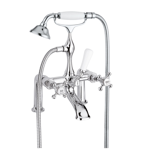 Immagine di Bellosta EDWARD gruppo vasca con raccordi per bordo vasca, con deviatore, doccetta e flessibile 150 cm, finitura cromo 01-0801/4/C