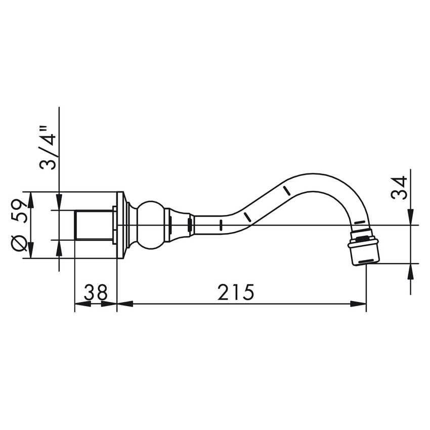 Immagine di Bellosta EDWARD bocca vasca da parete, finitura cromo 01-0803