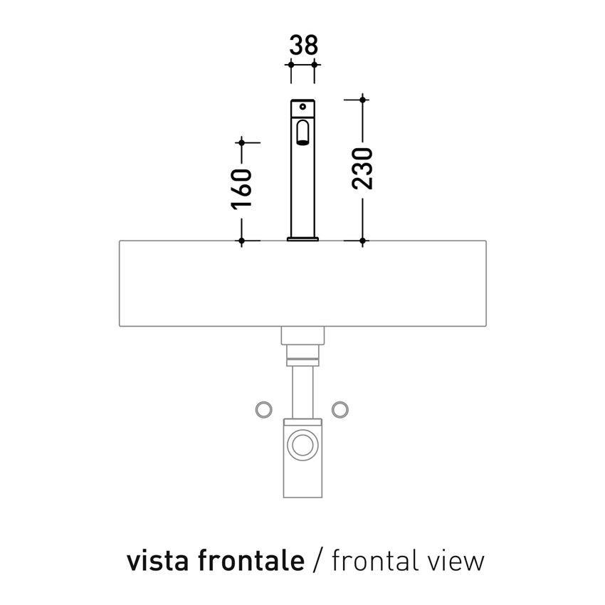 Immagine di Flaminia STIL miscelatore monocomando H.23 cm, per lavabo, senza scarico, finitura acciaio spazzolato ST3055ACC
