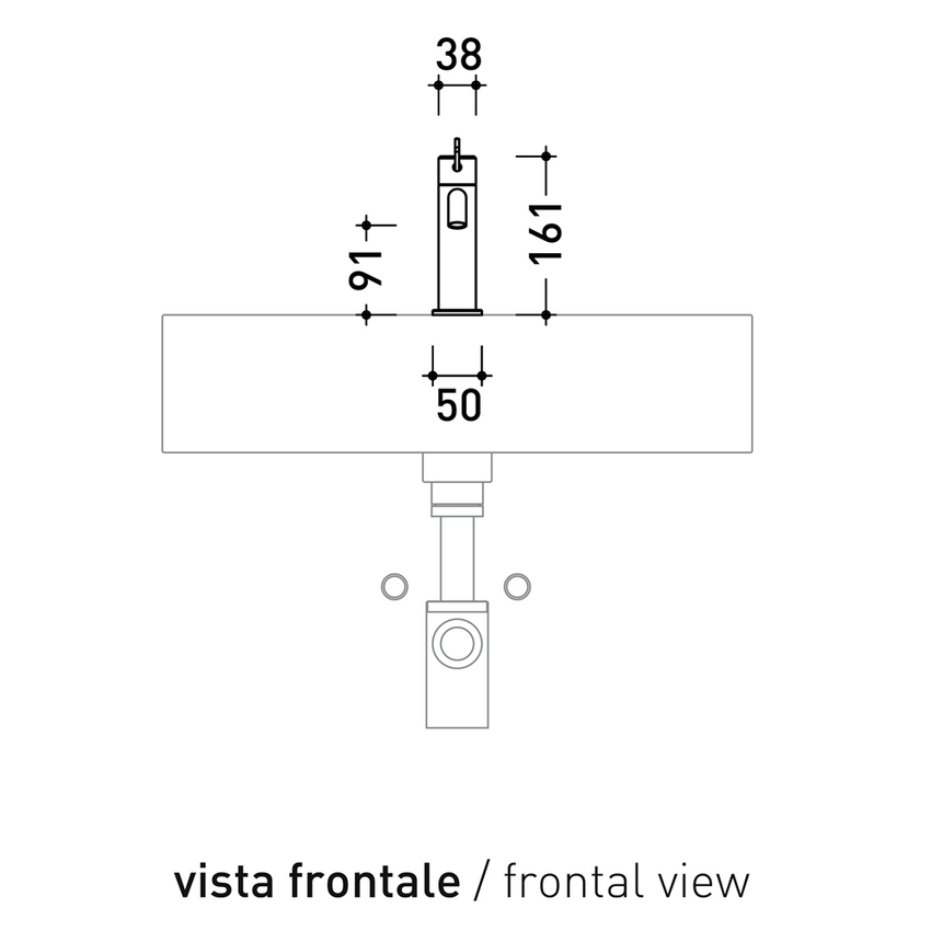 Immagine di Flaminia STIL miscelatore monocomando H.16 cm, per lavabo, con leva clinica, senza scarico, finitura acciaio spazzolato ST3050DACC