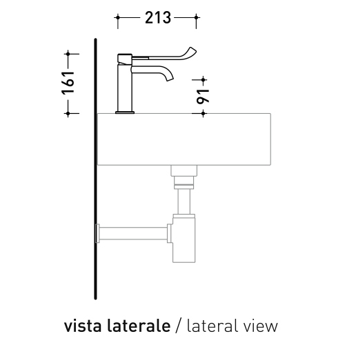 Immagine di Flaminia STIL miscelatore monocomando H.16 cm, per lavabo, con leva clinica, senza scarico, finitura acciaio spazzolato ST3050DACC
