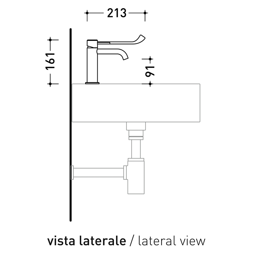 Immagine di Flaminia STIL miscelatore monocomando H.16 cm, per lavabo, con leva clinica, senza scarico, finitura acciaio spazzolato ST3050DACC