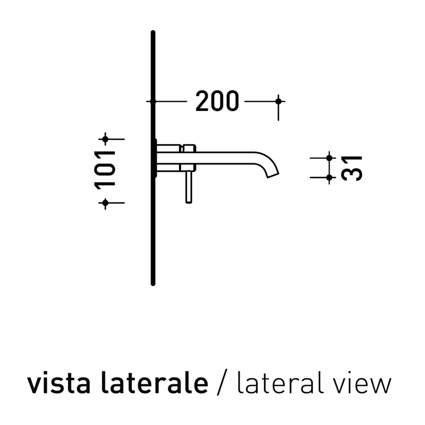 Immagine di Flaminia STIL miscelatore monocomando P.20 cm ad incasso per lavabo, senza scarico, corpo incasso incluso, finitura acciaio spazzolato ST3059ACC
