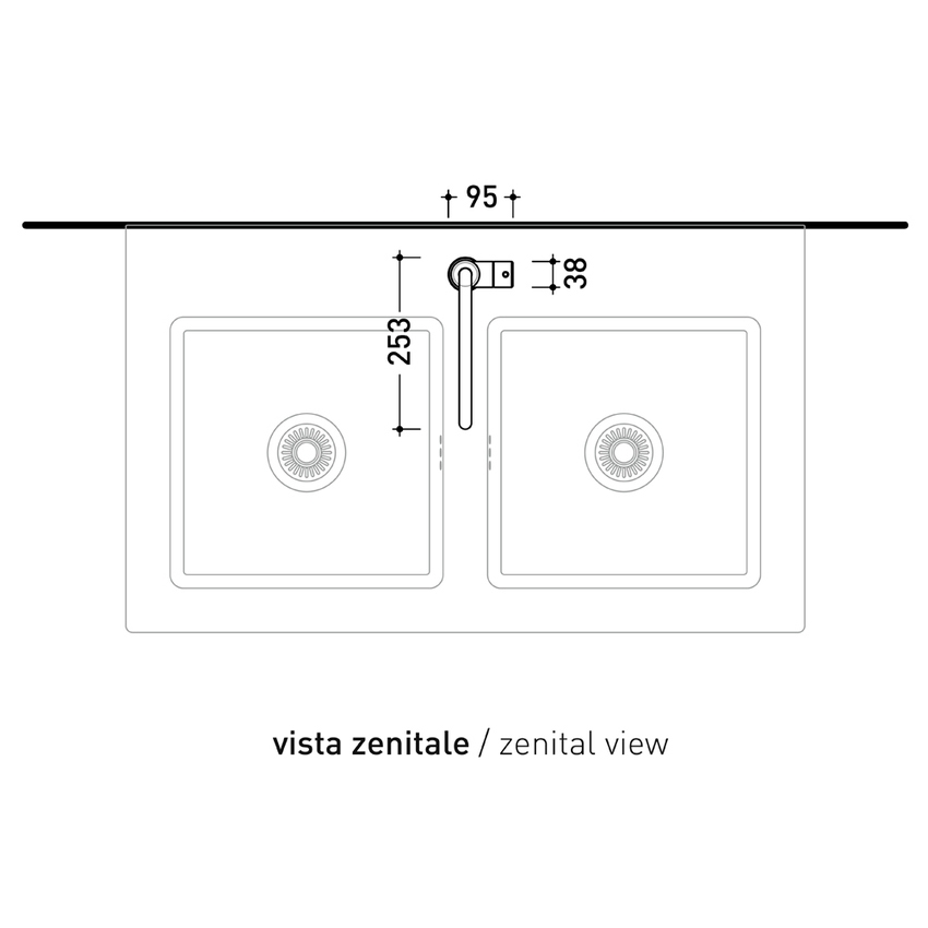 Immagine di Flaminia STIL miscelatore monocomando per lavello da cucina, senza scarico, finitura acciaio spazzolato ST200ACC