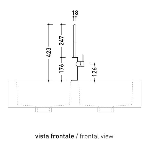 Immagine di Flaminia STIL miscelatore monocomando per lavello da cucina, senza scarico, finitura acciaio spazzolato ST200ACC