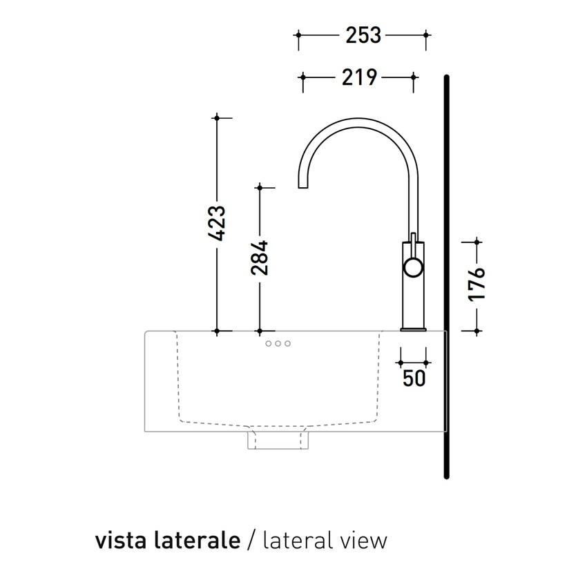 Immagine di Flaminia STIL miscelatore monocomando per lavello da cucina, senza scarico, finitura acciaio spazzolato ST200ACC