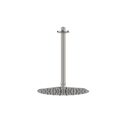 Immagine di Flaminia STIL soffione doccia rotondo Ø 25 cm, con braccio doccia a soffitto, finitura acciaio spazzolato ST2083ACC