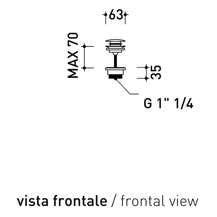 Immagine di Flaminia STIL piletta di scarico Stop&Go 1 1/4", finitura acciaio spazzolato STPLXACC