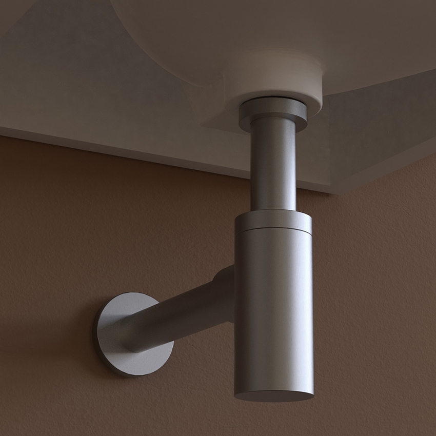 Immagine di Flaminia STIL sifone per lavabo 1 1/4", finitura acciaio spazzolato STSIFLXACC