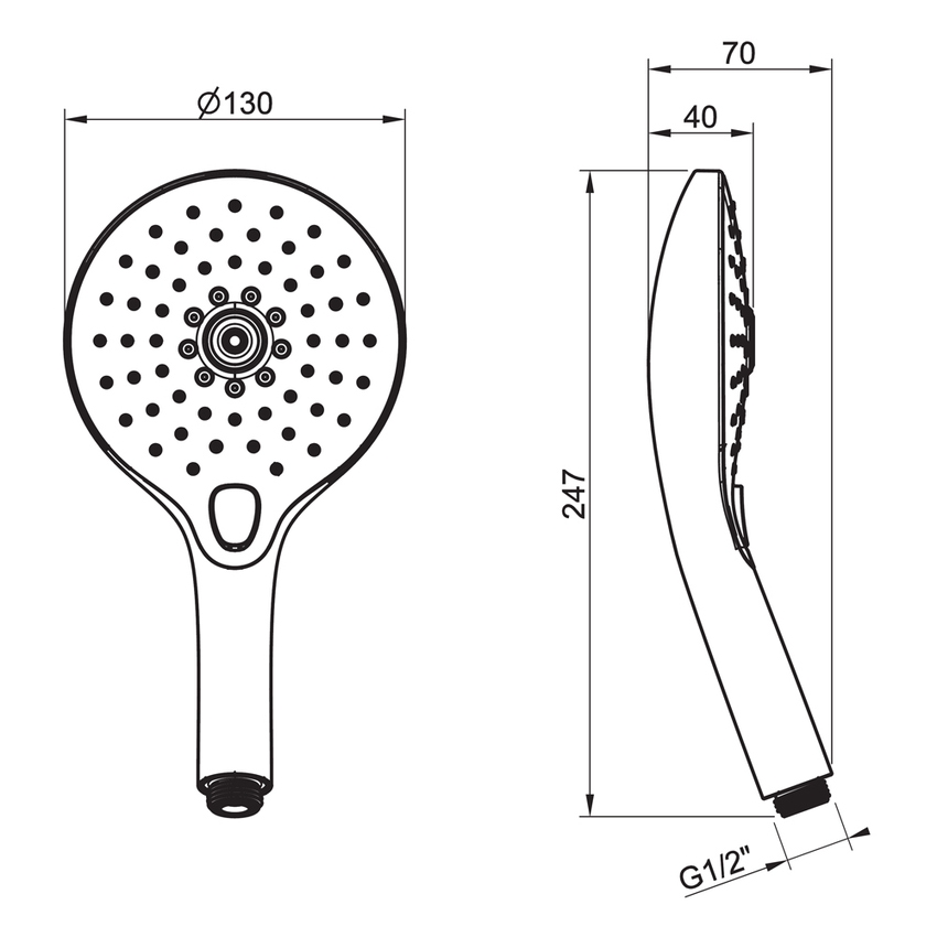Immagine di Gessi SHOWER doccetta anticalcare 3 getti, con selettore a pulsante, finitura cromo 47351#031