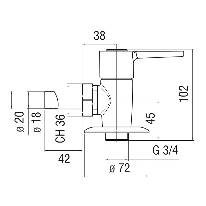 Immagine di Nobili Rubinetto passo rapido esterno, finitura cromo AV00112CR