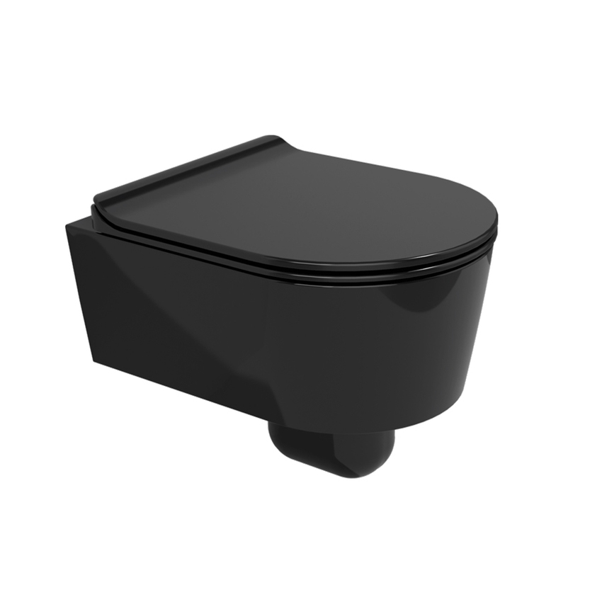 Immagine di Flaminia MINI LINK vaso sospeso con sistema goclean®, senza sedile, colore nero finitura lucido 5064GNER