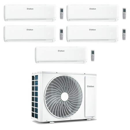 Immagine di Vaillant climaVAIR pro R32 Climatizzatore a parete penta split inverter Wi-Fi bianco | unità esterna 12.1 kW unità interne 7000+7000+7000+7000+7000 BTU VAM 1-120 A5NO+VAIB 1-0[20|20|20|20|20] WNI