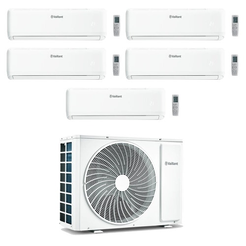 Immagine di Vaillant climaVAIR pro R32 Climatizzatore a parete penta split inverter Wi-Fi bianco | unità esterna 12.1 kW unità interne 7000+7000+7000+7000+7000 BTU VAM 1-120 A5NO+VAIB 1-0[20|20|20|20|20] WNI