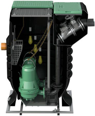 Immagine di Dab Pumps FEKAFOS MAXI 1200 - DN 50 stazione di sollevamento per due pompe 1200 litri versione con camera a valvole, griglia di filtraggio e griglia anti intrusione 60190415