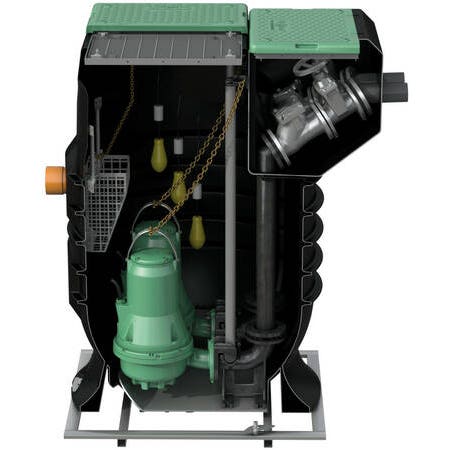 Immagine di Dab Pumps FEKAFOS MAXI 1200 - DN 50 stazione di sollevamento per due pompe 1200 litri versione con camera a valvole, griglia di filtraggio e griglia anti intrusione 60190415