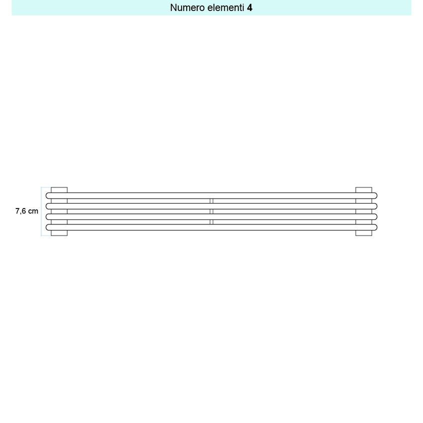 Immagine di Irsap ARPA 12 ORIZZONTALE Radiatore 4 elementi L.55 P.4 H.7,6 cm, colore bianco perla finitura ruvido Cod.16 A1205500416IR01H01