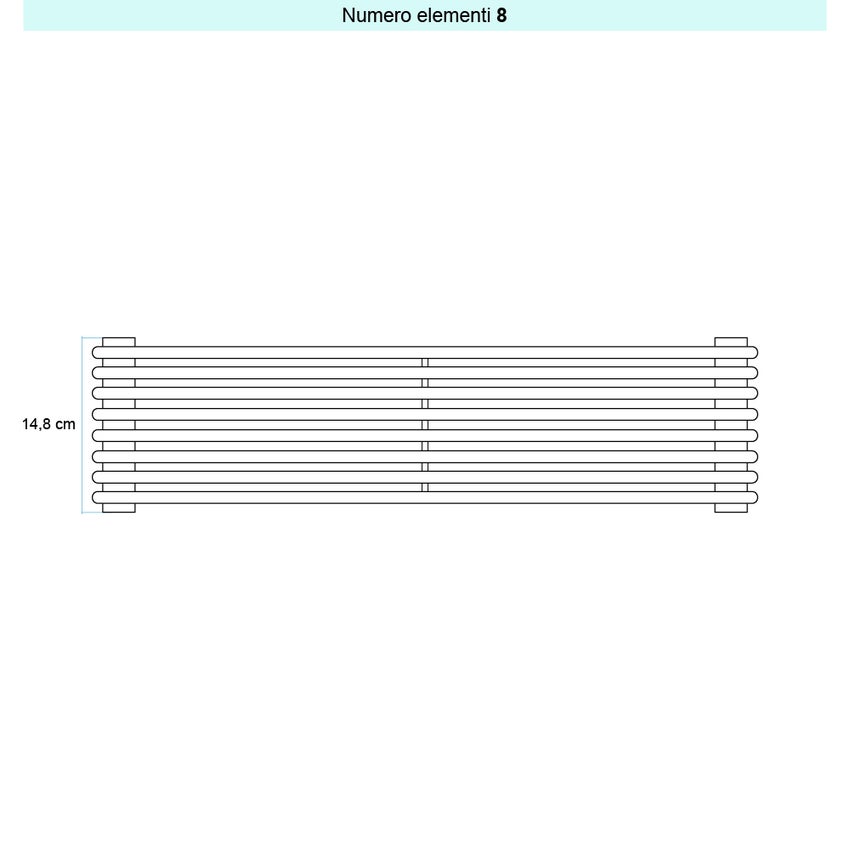 Immagine di Irsap ARPA 12 ORIZZONTALE Radiatore 8 elementi L.122 P.4 H.14,8 cm, colore bianco standard finitura lucido Cod.01 A1212200801IR01H01